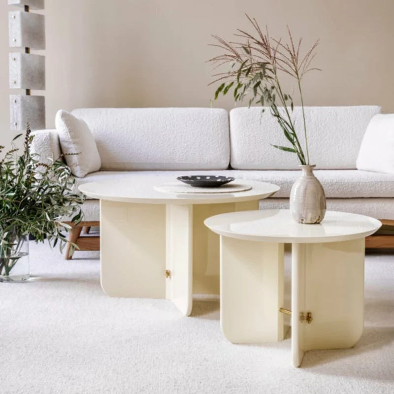 Table basse laquée ivoire Large Be Good - Red Edition