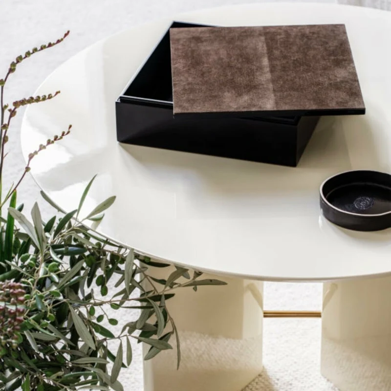 Table basse laquée ivoire Large Be Good - Red Edition