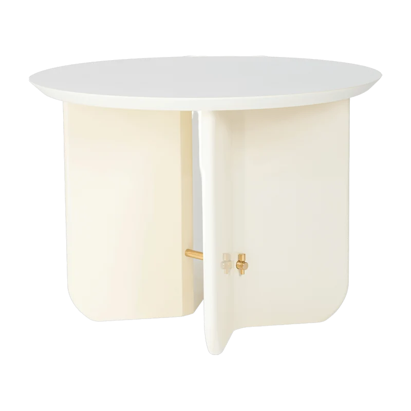 Table basse ronde en bois laqué ivoire 55x40cm Small Be Good - RED Edition
