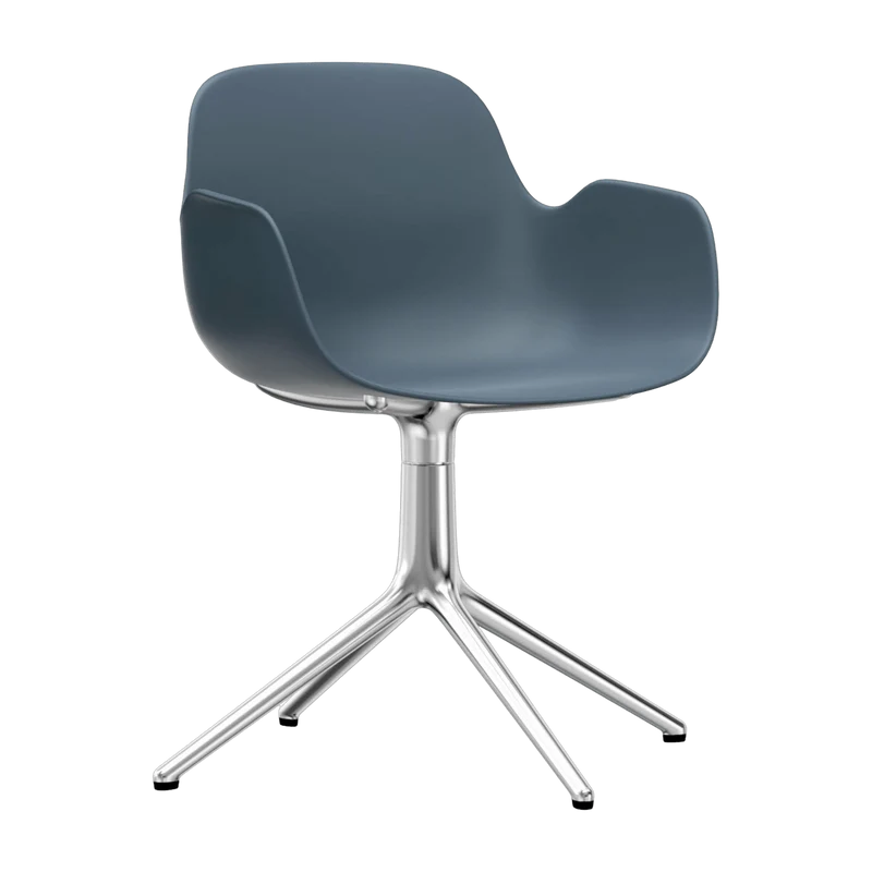 Chaise avec accoudoirs en aluminium et pp bleu Form - Normann Copenhagen
