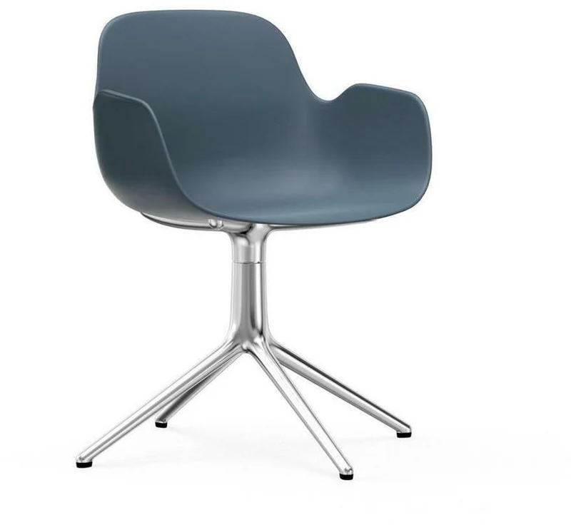 Chaise avec accoudoirs en aluminium et pp bleu Form - Normann Copenhagen