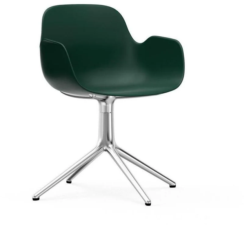 Chaise avec accoudoirs en aluminium et pp vert Form - Normann Copenhagen