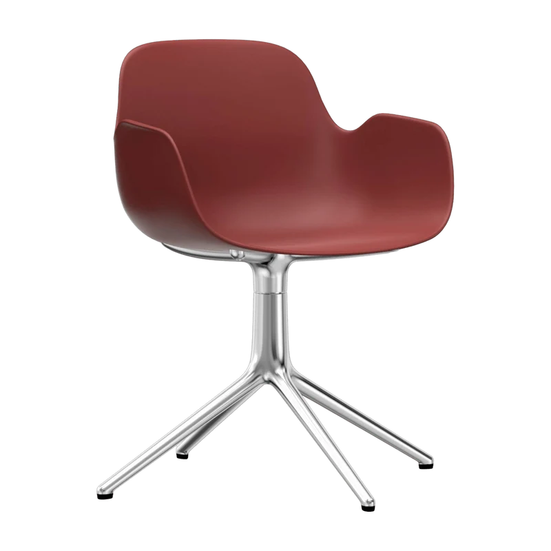 Chaise avec accoudoirs en aluminium et pp rouge Form - Normann Copenhagen