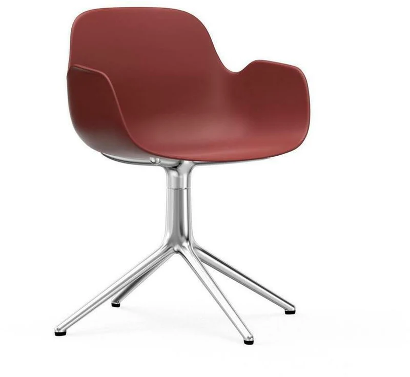 Chaise avec accoudoirs en aluminium et pp rouge Form - Normann Copenhagen