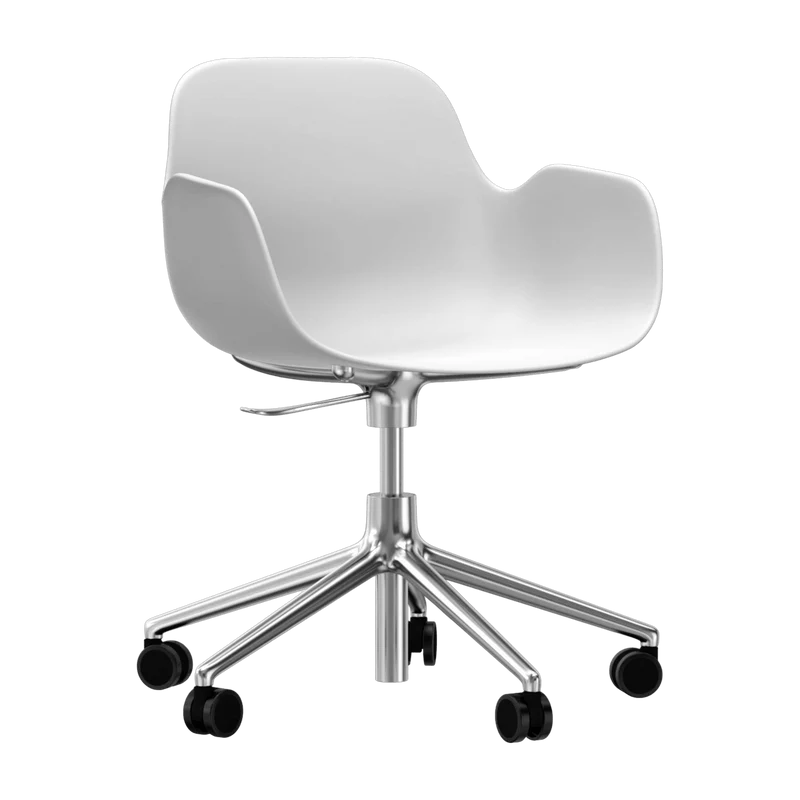 Chaise de bureau avec accoudoirs en aluminium et pp blanc Form - Normann Copenhagen
