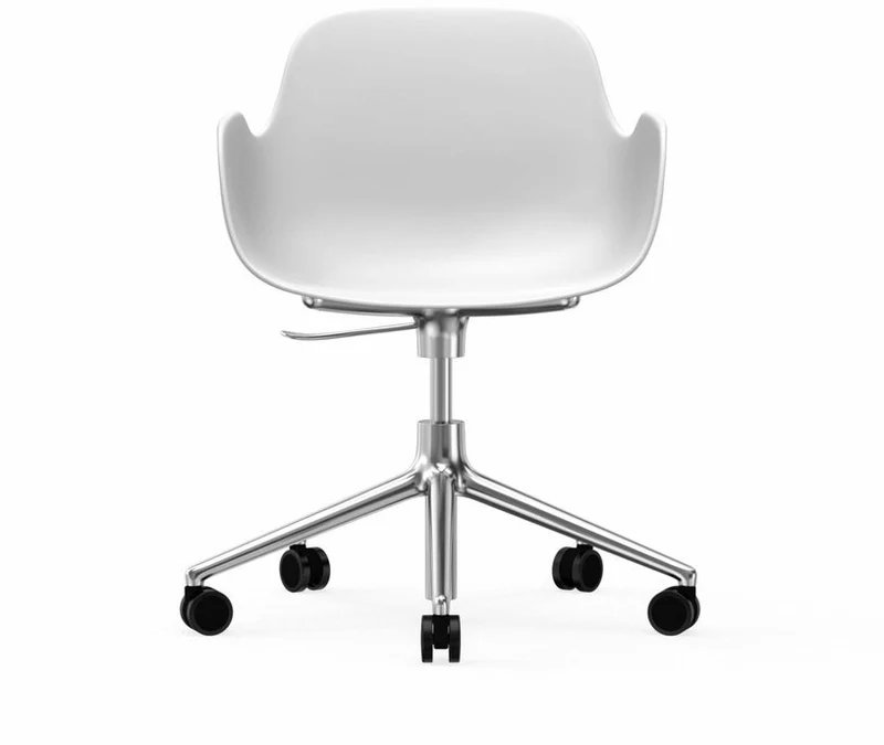 Chaise de bureau avec accoudoirs en aluminium et pp blanc Form - Normann Copenhagen