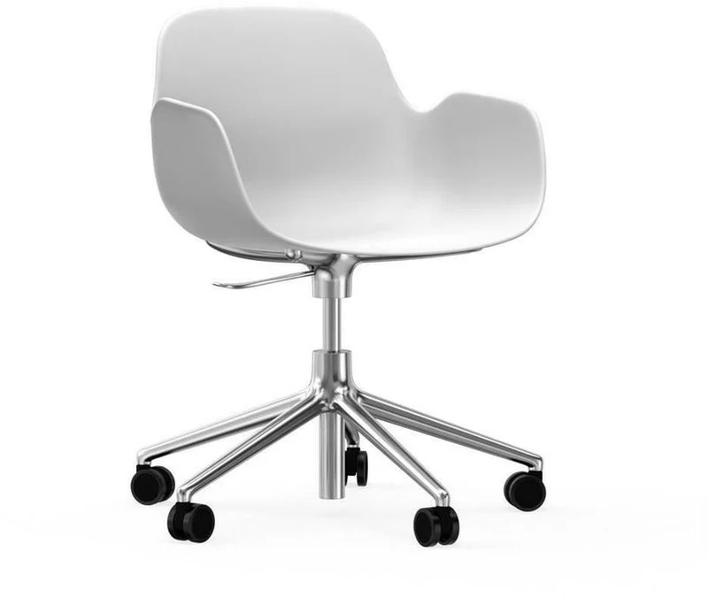 Chaise de bureau avec accoudoirs en aluminium et pp blanc Form - Normann Copenhagen