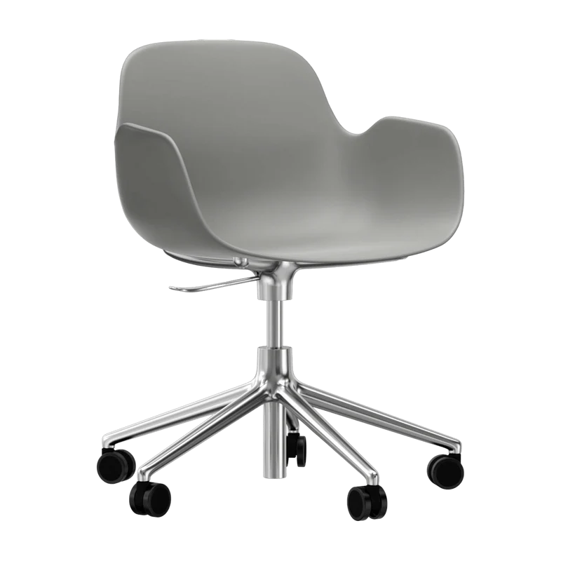 Chaise de bureau avec accoudoirs en aluminium et pp gris Form - Normann Copenhagen