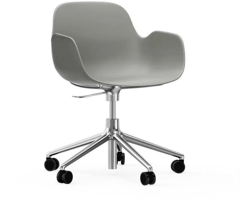 Chaise de bureau avec accoudoirs en aluminium et pp gris Form - Normann Copenhagen