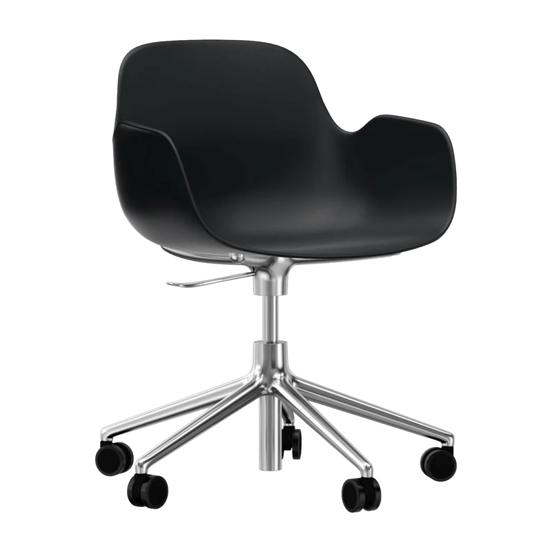 Chaise de bureau avec accoudoirs en aluminium et pp noir Form - Normann Copenhagen