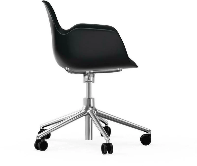 Chaise de bureau avec accoudoirs en aluminium et pp noir Form - Normann Copenhagen