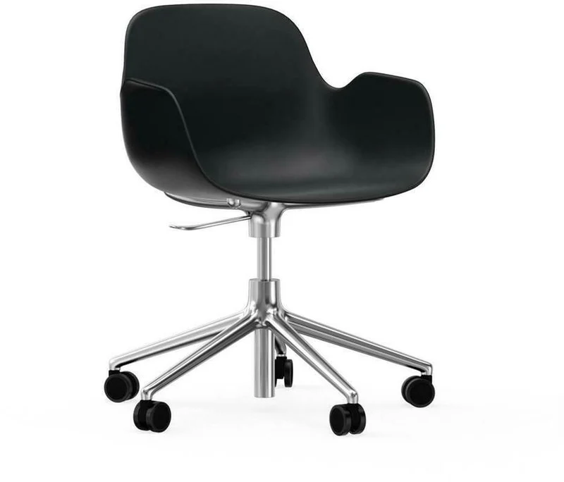 Chaise de bureau avec accoudoirs en aluminium et pp noir Form - Normann Copenhagen