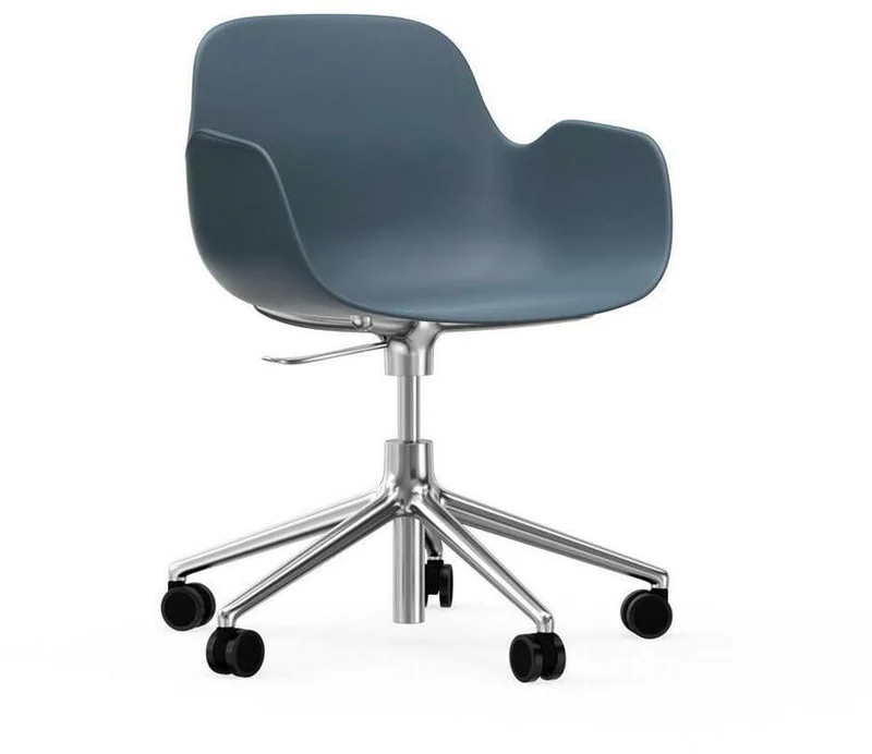 Chaise de bureau avec accoudoirs en aluminium et pp bleu Form - Normann Copenhagen