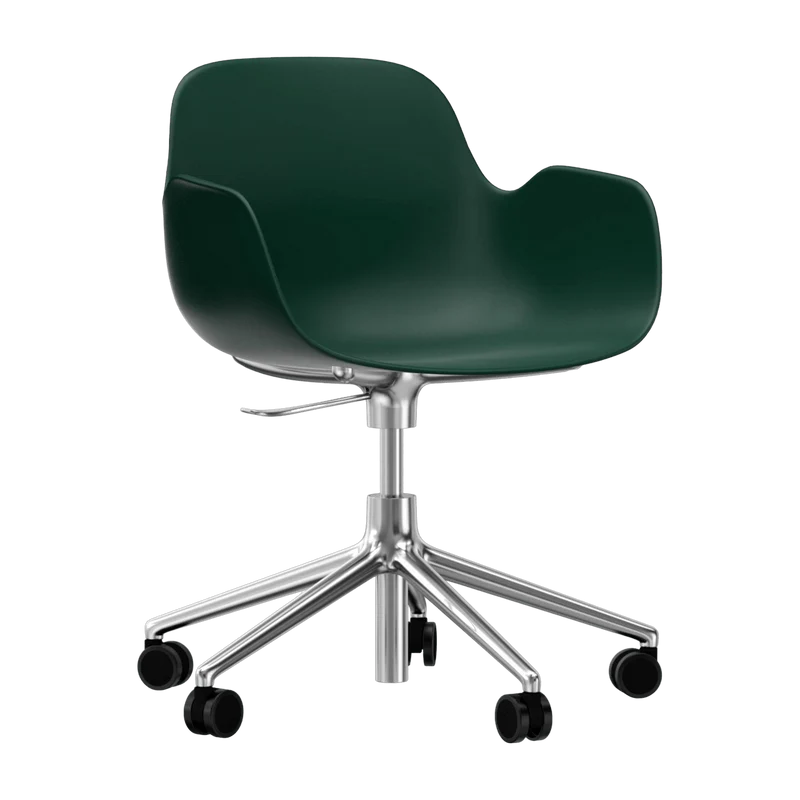 Chaise de bureau avec accoudoirs en aluminium et pp vert Form - Normann Copenhagen