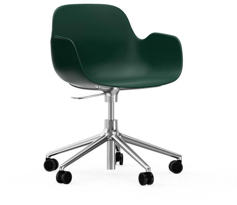 Chaise de bureau avec accoudoirs en aluminium et pp vert Form - Normann Copenhagen