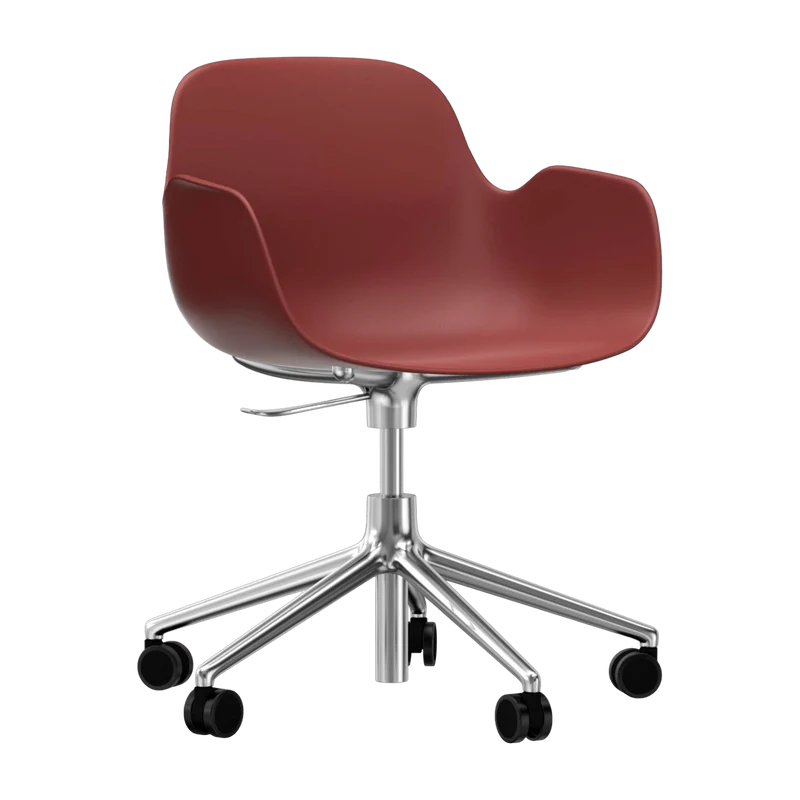 Chaise de bureau avec accoudoirs en aluminium et pp rouge Form - Normann Copenhagen