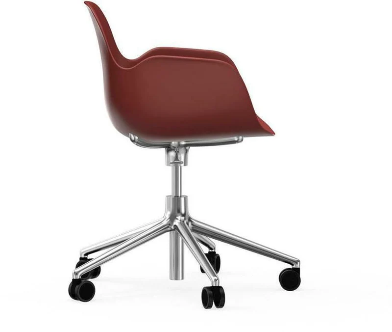 Chaise de bureau avec accoudoirs en aluminium et pp rouge Form - Normann Copenhagen