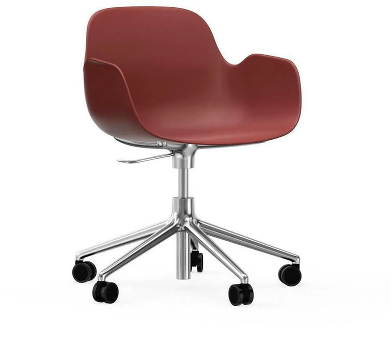 Chaise de bureau avec accoudoirs en aluminium et pp rouge Form - Normann Copenhagen