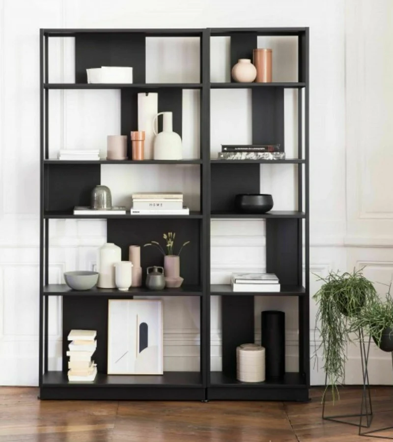 Bibliothèque en métal noir 120 cm Arlequin - Resistub
