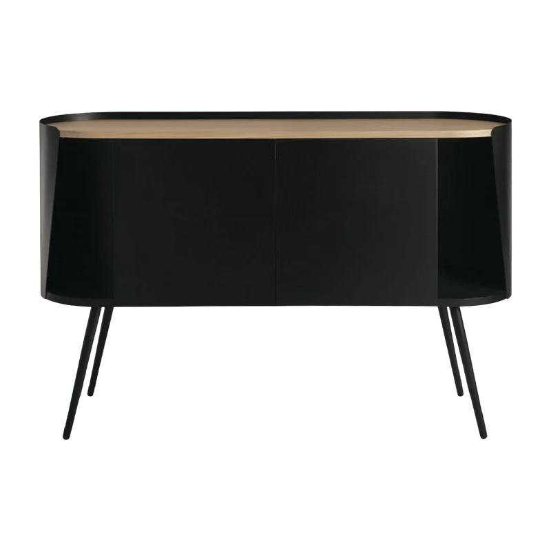 Buffet en métal noir et plateau chêne Armand - Resistub
