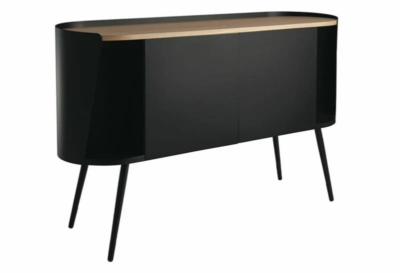 Buffet en métal noir et plateau chêne Armand - Resistub
