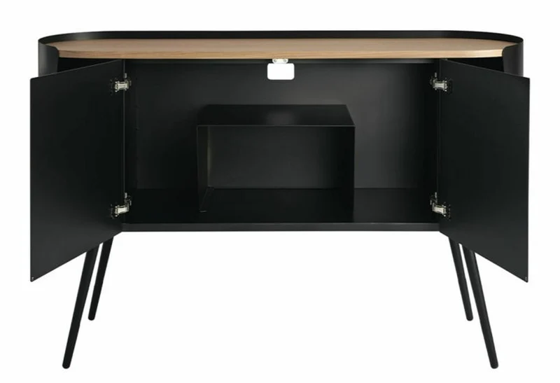 Buffet en métal noir et plateau chêne Armand - Resistub