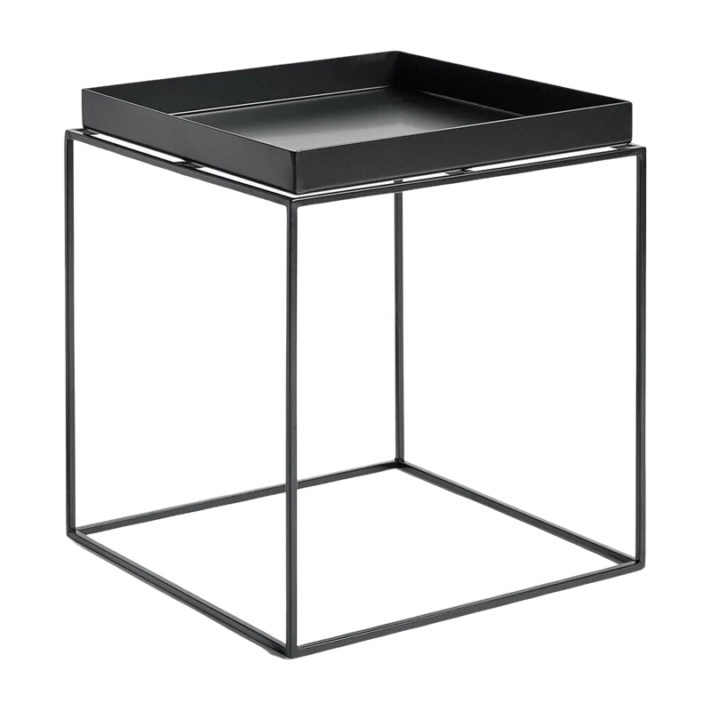 Table basse carrée en métal noir 40 x 40 x 44 cm Tray - HAY
