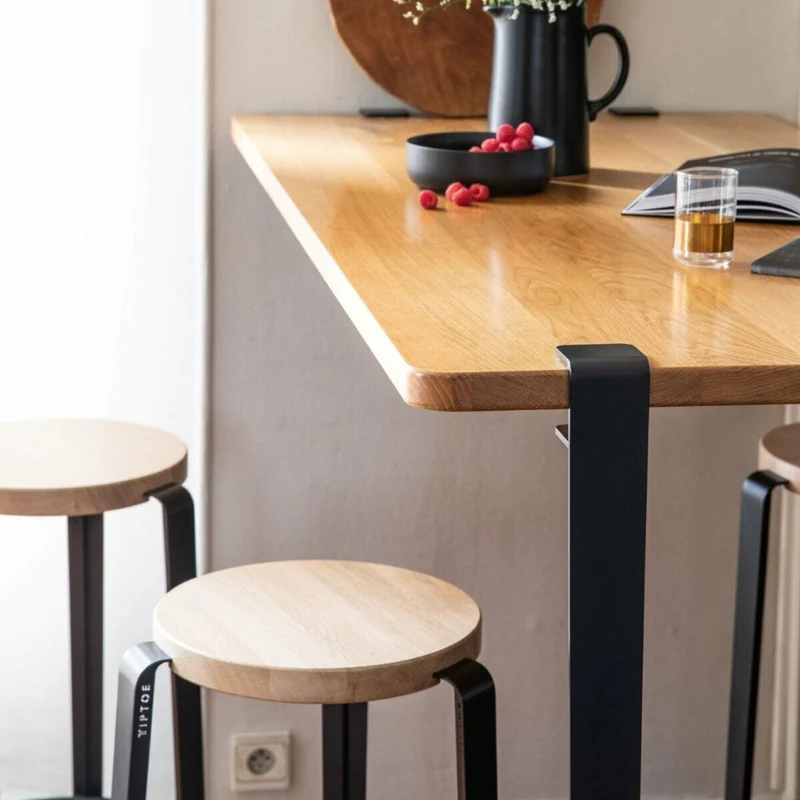 Tabouret de bar hêtre noir graphite BIG LOU - TIPTOE