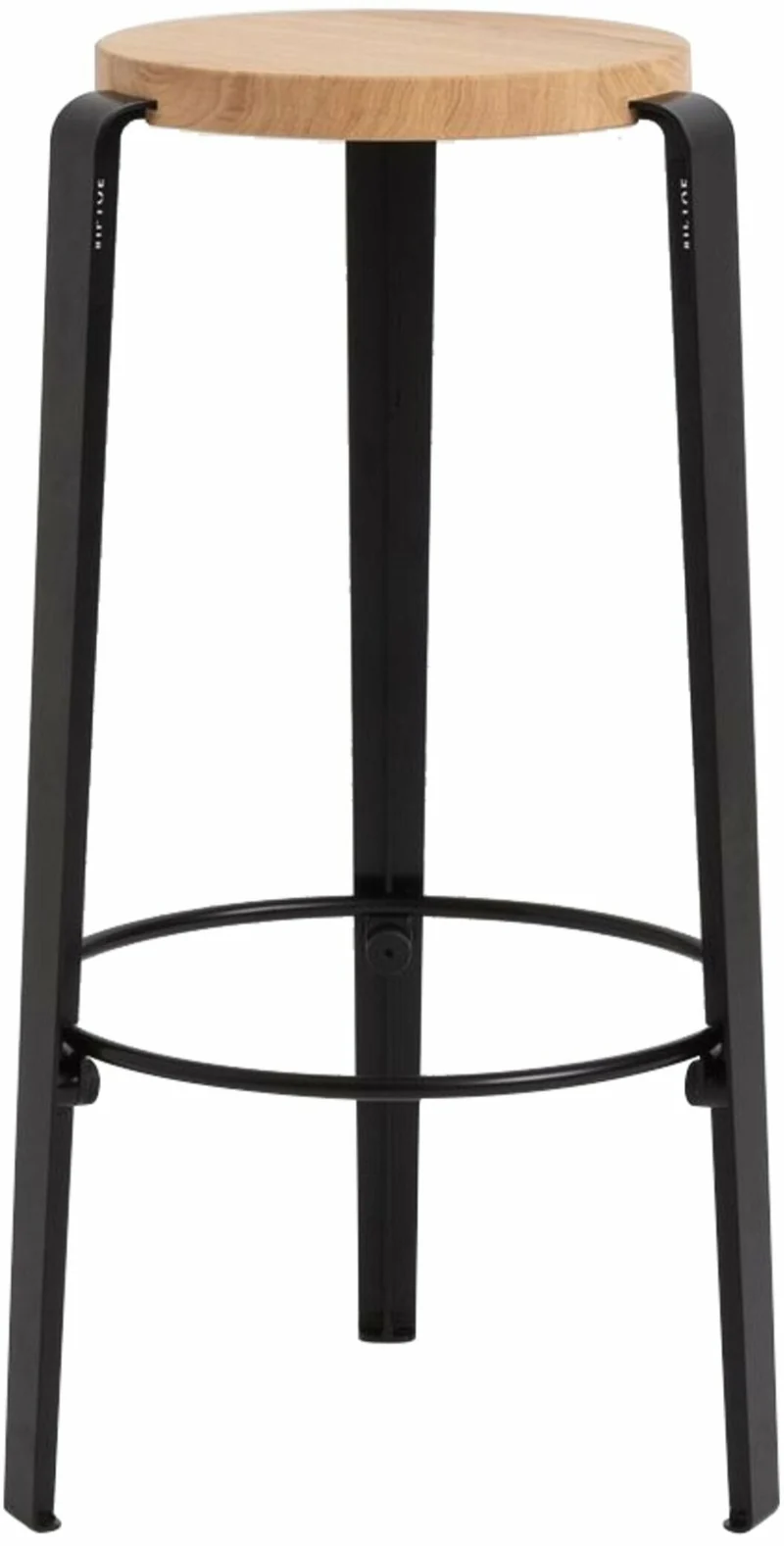 Tabouret de bar en chêne noir graphite BIG LOU - TIPTOE