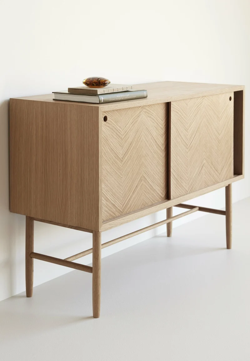 Petite commode avec 2 portes coulissantes en chêne naturel - Hübsch