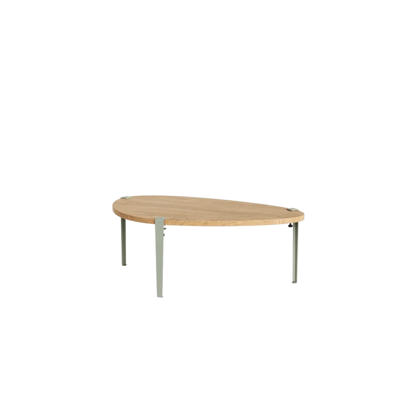Table basse en bois et pieds gris eucalyptus 43cm Galet - TIPTOE