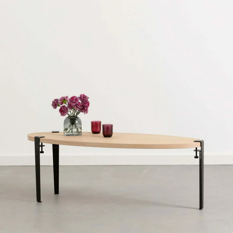 Table basse Surf pieds gris eucalyptus 43 cm - TIPTOE