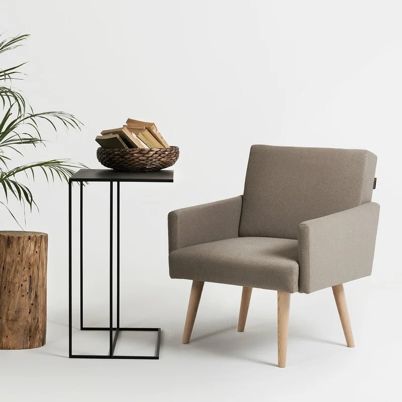 Table d'appoint rectangulaire en métal noir Sider - Custom Form