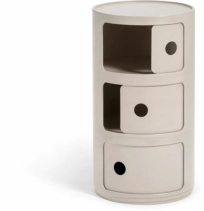 Table de chevet Componibili Bio design crème 3 tiroirs - Kartell