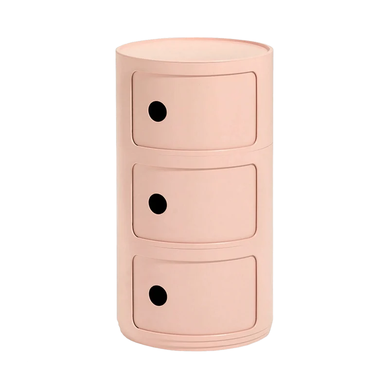 Table de chevet rose 3 tiroirs Componibili Bio - Kartell