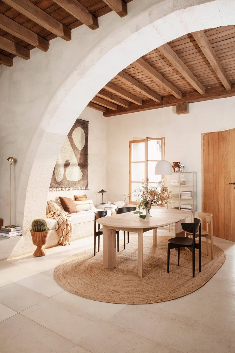Table à rallonge x2 en chêne blanchi huilé Bevel - Ferm Living