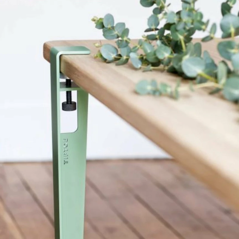 Table rectangulaire L Baltazar pieds gris eucalyptus 75 cm - TIPTOE