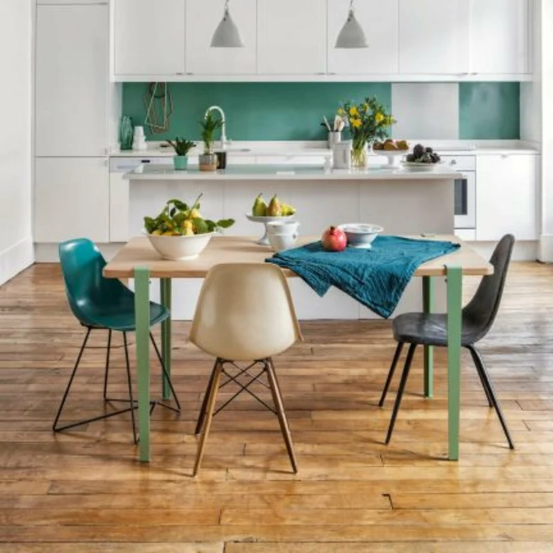 Table rectangulaire L Baltazar pieds gris eucalyptus 75 cm - TIPTOE