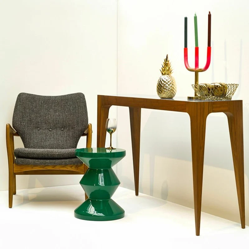 Tabouret vert laqué Zig Zag - Pols Potten