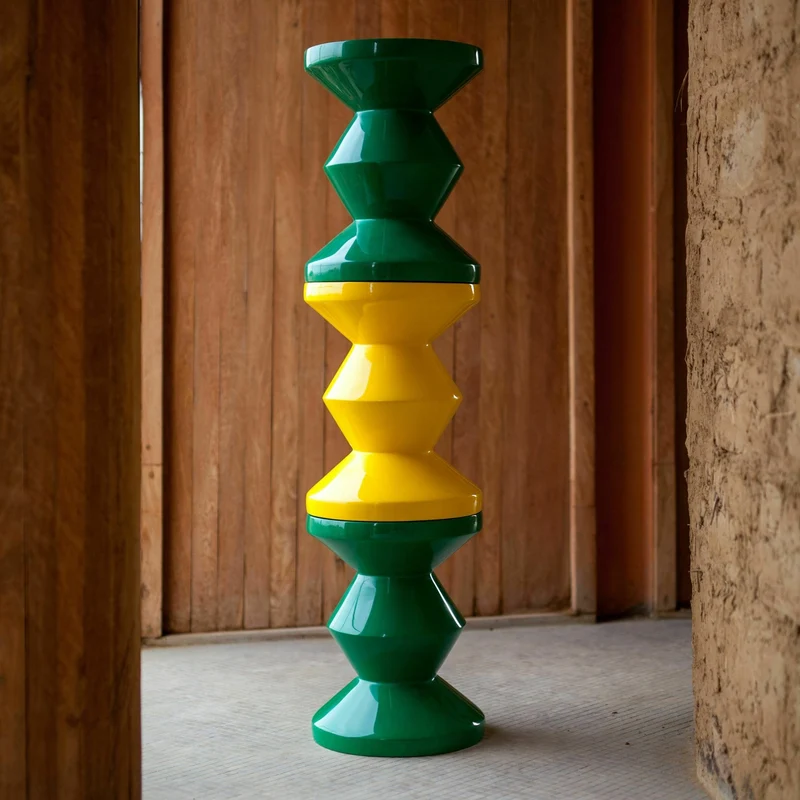Tabouret vert laqué Zig Zag - Pols Potten