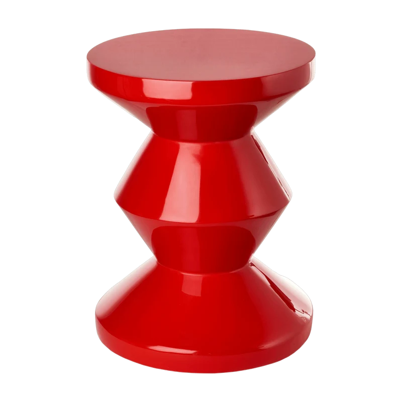 Tabouret rouge laqué Zig Zag - Pols Potten