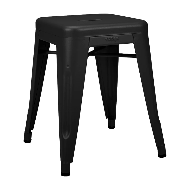 Tabouret en acier H45 Noir mat - Tolix