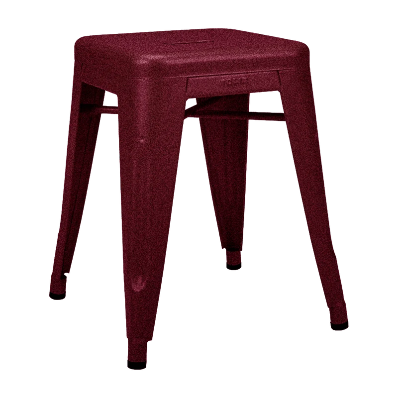 Tabouret en acier H45 Bourgogne mat fine texture - Tolix