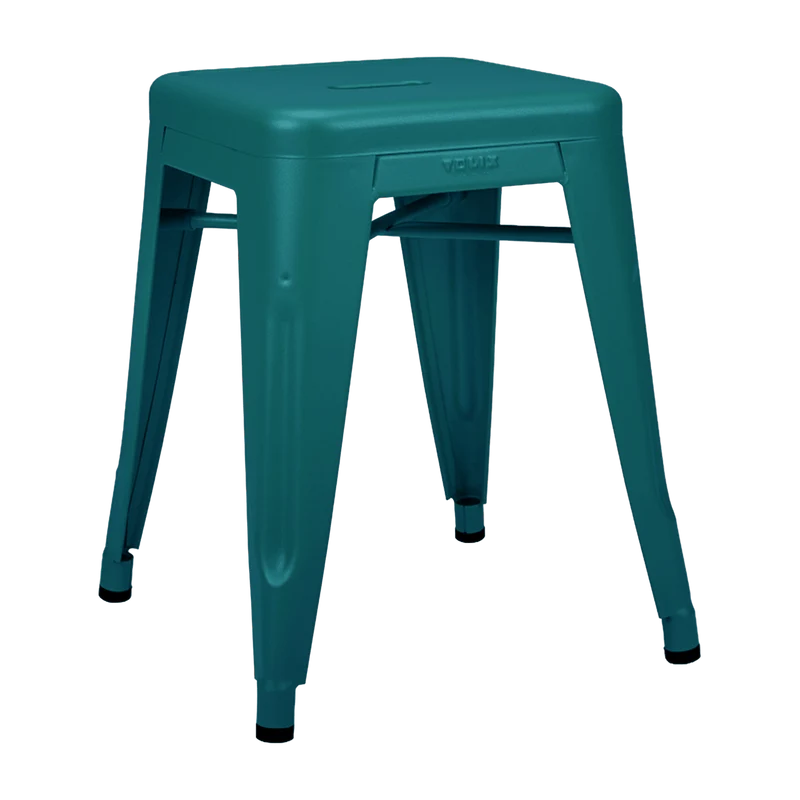 Tabouret en acier H45 Vert canard mat fine texture - Tolix