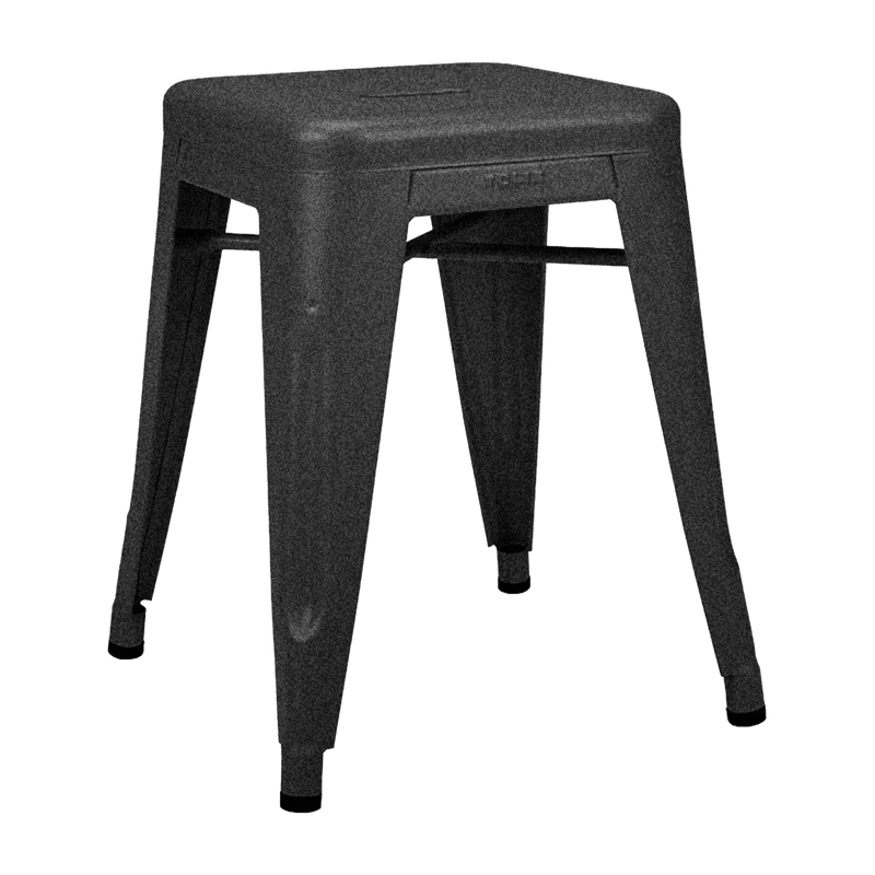 Tabouret en acier H45 Graphite mat fine texture - Tolix