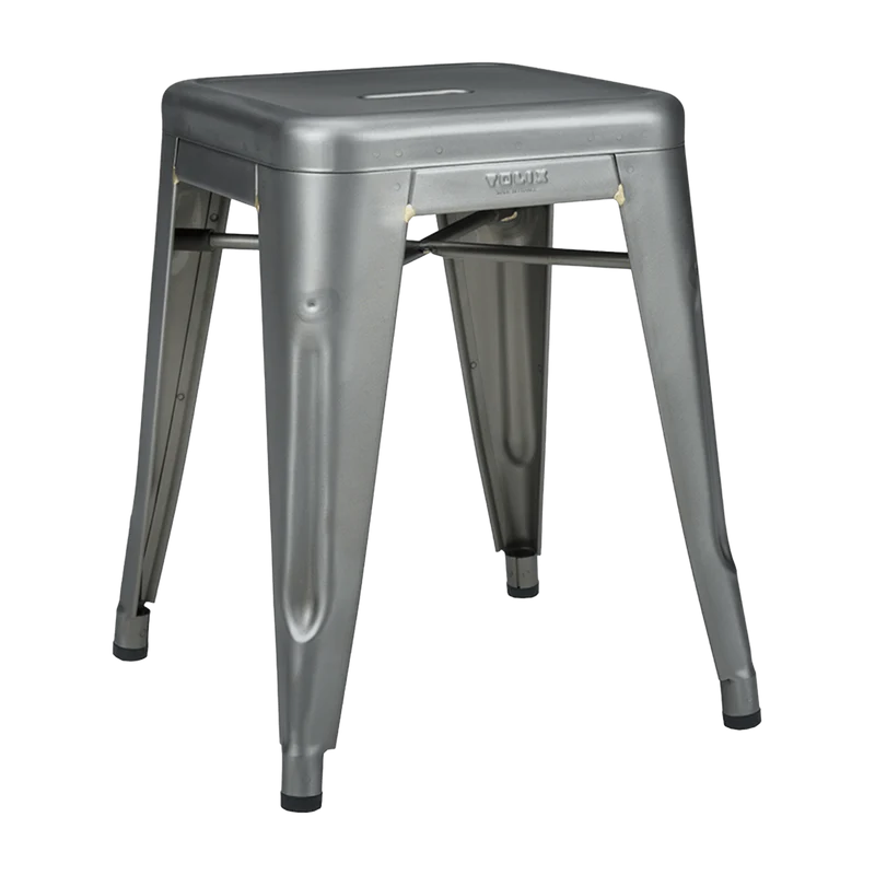 Tabouret en acier H45 Brut verni satiné - Tolix