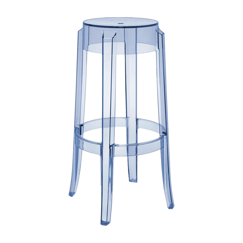 Tabouret bleu 75 cm Charles Ghost - Kartell