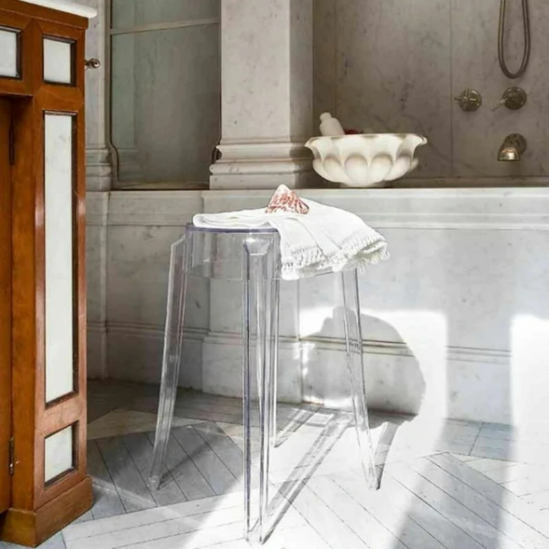 Tabouret gris 45 cm Charles Ghost - Kartell