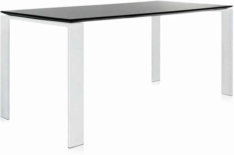 Table à manger blanc et noir 158x79 Four tavolo - Kartell