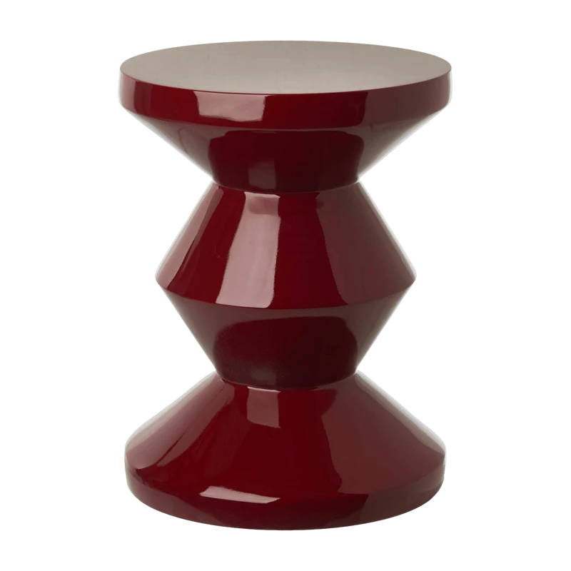 Tabouret bordeaux laqué Zig Zag - Pols Potten